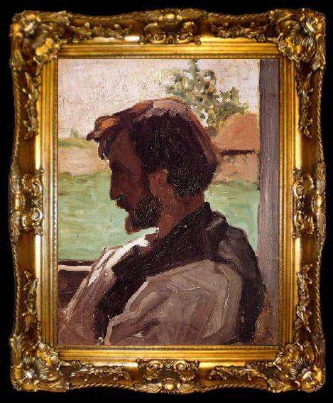 framed  Frederic Bazille Self Portrait at Saint-Sauveur, ta009-2